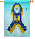 Stand with Ukraine - Support Inspirational Vertical Impressions Decorative Flags HG170258 Made In USA