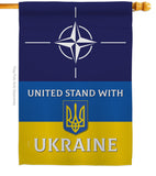 NATO Stand With Ukraine - Support Inspirational Vertical Impressions Decorative Flags HG170265 Made In USA