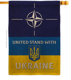 NATO Stand With Ukraine - Support Inspirational Vertical Impressions Decorative Flags HG170265 Made In USA