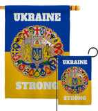 Ukraine Strong - Support Inspirational Vertical Impressions Decorative Flags HG120091 Made In USA