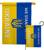 Stand With Ukraine - Support Inspirational Horizontal Impressions Decorative Flags HG141203 Made In USA