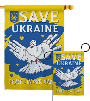 Save Ukraine - Support Inspirational Vertical Impressions Decorative Flags HG170269 Made In USA