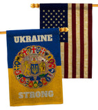 Ukraine Strong - Support Inspirational Vertical Impressions Decorative Flags HG120091 Made In USA