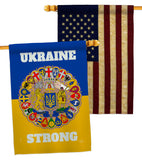 Ukraine Strong - Support Inspirational Vertical Impressions Decorative Flags HG120091 Made In USA