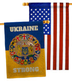 Ukraine Strong - Support Inspirational Vertical Impressions Decorative Flags HG120091 Made In USA