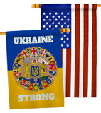 Ukraine Strong - Support Inspirational Vertical Impressions Decorative Flags HG120091 Made In USA