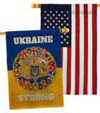 Ukraine Strong - Support Inspirational Vertical Impressions Decorative Flags HG120091 Made In USA