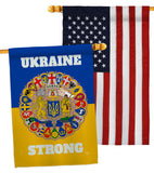 Ukraine Strong - Support Inspirational Vertical Impressions Decorative Flags HG120091 Made In USA