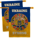 Ukraine Strong - Support Inspirational Vertical Impressions Decorative Flags HG120091 Made In USA