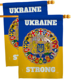 Ukraine Strong - Support Inspirational Vertical Impressions Decorative Flags HG120091 Made In USA