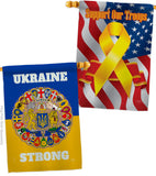 Ukraine Strong - Support Inspirational Vertical Impressions Decorative Flags HG120091 Made In USA