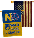 No War, Save Ukraine - Support Inspirational Vertical Impressions Decorative Flags HG120095 Made In USA