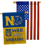 No War, Save Ukraine - Support Inspirational Vertical Impressions Decorative Flags HG120095 Made In USA