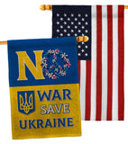 No War, Save Ukraine - Support Inspirational Vertical Impressions Decorative Flags HG120095 Made In USA