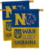 No War, Save Ukraine - Support Inspirational Vertical Impressions Decorative Flags HG120095 Made In USA