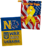 No War, Save Ukraine - Support Inspirational Vertical Impressions Decorative Flags HG120095 Made In USA