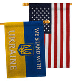 Stand With Ukraine - Support Inspirational Horizontal Impressions Decorative Flags HG141203 Made In USA