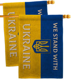 Stand With Ukraine - Support Inspirational Horizontal Impressions Decorative Flags HG141203 Made In USA