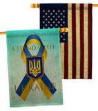 Stand with Ukraine - Support Inspirational Vertical Impressions Decorative Flags HG170258 Made In USA