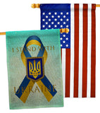 Stand with Ukraine - Support Inspirational Vertical Impressions Decorative Flags HG170258 Made In USA