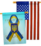 Stand with Ukraine - Support Inspirational Vertical Impressions Decorative Flags HG170258 Made In USA