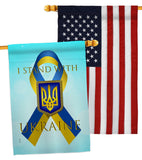 Stand with Ukraine - Support Inspirational Vertical Impressions Decorative Flags HG170258 Made In USA