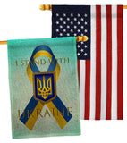 Stand with Ukraine - Support Inspirational Vertical Impressions Decorative Flags HG170258 Made In USA