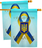 Stand with Ukraine - Support Inspirational Vertical Impressions Decorative Flags HG170258 Made In USA