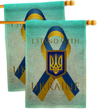 Stand with Ukraine - Support Inspirational Vertical Impressions Decorative Flags HG170258 Made In USA