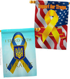 Stand with Ukraine - Support Inspirational Vertical Impressions Decorative Flags HG170258 Made In USA