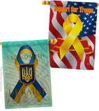 Stand with Ukraine - Support Inspirational Vertical Impressions Decorative Flags HG170258 Made In USA