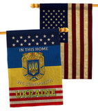 This Home Ukraine - Support Inspirational Vertical Impressions Decorative Flags HG170259 Made In USA