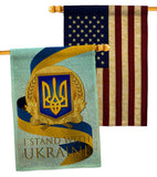 We Stand with Ukraine - Support Inspirational Vertical Impressions Decorative Flags HG170260 Made In USA