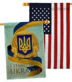 We Stand with Ukraine - Support Inspirational Vertical Impressions Decorative Flags HG170260 Made In USA