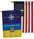 NATO Stand With Ukraine - Support Inspirational Vertical Impressions Decorative Flags HG170265 Made In USA