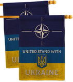 NATO Stand With Ukraine - Support Inspirational Vertical Impressions Decorative Flags HG170265 Made In USA