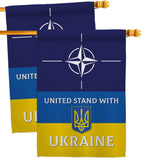 NATO Stand With Ukraine - Support Inspirational Vertical Impressions Decorative Flags HG170265 Made In USA