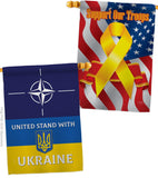 NATO Stand With Ukraine - Support Inspirational Vertical Impressions Decorative Flags HG170265 Made In USA