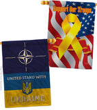 NATO Stand With Ukraine - Support Inspirational Vertical Impressions Decorative Flags HG170265 Made In USA