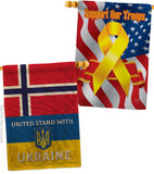 Norway Stand With Ukraine - Support Inspirational Vertical Impressions Decorative Flags HG170268 Made In USA