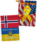 Norway Stand With Ukraine - Support Inspirational Vertical Impressions Decorative Flags HG170268 Made In USA