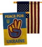 Peace Ukraine - Support Inspirational Vertical Impressions Decorative Flags HG170272 Made In USA