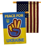 Peace Ukraine - Support Inspirational Vertical Impressions Decorative Flags HG170272 Made In USA