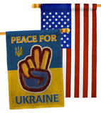 Peace Ukraine - Support Inspirational Vertical Impressions Decorative Flags HG170272 Made In USA