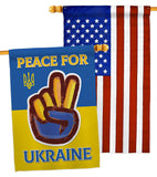 Peace Ukraine - Support Inspirational Vertical Impressions Decorative Flags HG170272 Made In USA