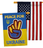 Peace Ukraine - Support Inspirational Vertical Impressions Decorative Flags HG170272 Made In USA