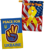 Peace Ukraine - Support Inspirational Vertical Impressions Decorative Flags HG170272 Made In USA