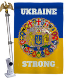 Ukraine Strong - Support Inspirational Vertical Impressions Decorative Flags HG120091 Made In USA