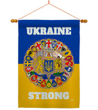 Ukraine Strong - Support Inspirational Vertical Impressions Decorative Flags HG120091 Made In USA