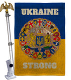 Ukraine Strong - Support Inspirational Vertical Impressions Decorative Flags HG120091 Made In USA